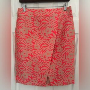 J. Crew Floral, Coral & Tan Skirt - NWT